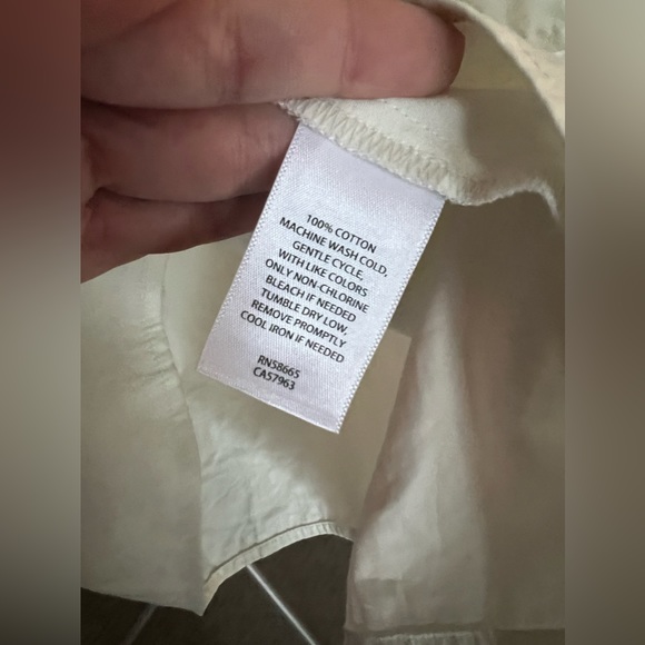 Open Edit Ivory Cotton Poplin Babydoll Top Size Small NWT - Picture 10 of 16